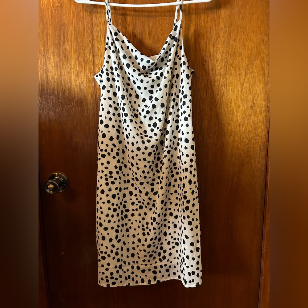 Black and white polka dot dress